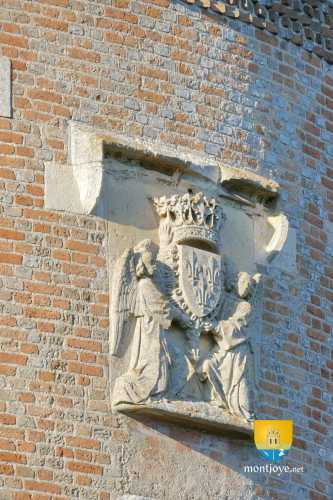 Blason sur le donjon, roi de France, château de Nançay