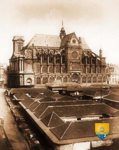 Les Halles, en 1852-1853 par Edouard-Denis Baldus, avant la construction des Pavillons Baltard