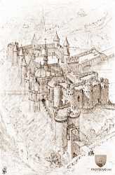 Château de Bourbon-l'Archambault - restitution : Gélis-Didot Chateau Bourbon Archambault Dessin