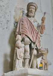 Statue Polychrome De Saint Roch