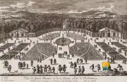 Vue Grand Parterre Demi Lune Richelieu Gravure Vue Grand Parterre Demi Lune Richelieu Gravure