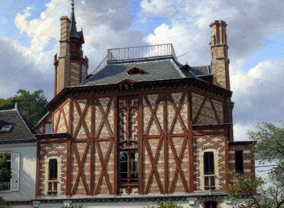 chateau de By Rosa Bonheur, bureau de travail ( Image IA )