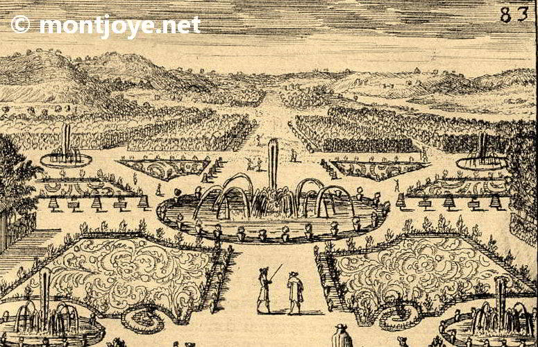 Gravure de Mollet du Jardin réalisé par André le Nôtre tel qu'il pouvait être sous Louis XIV