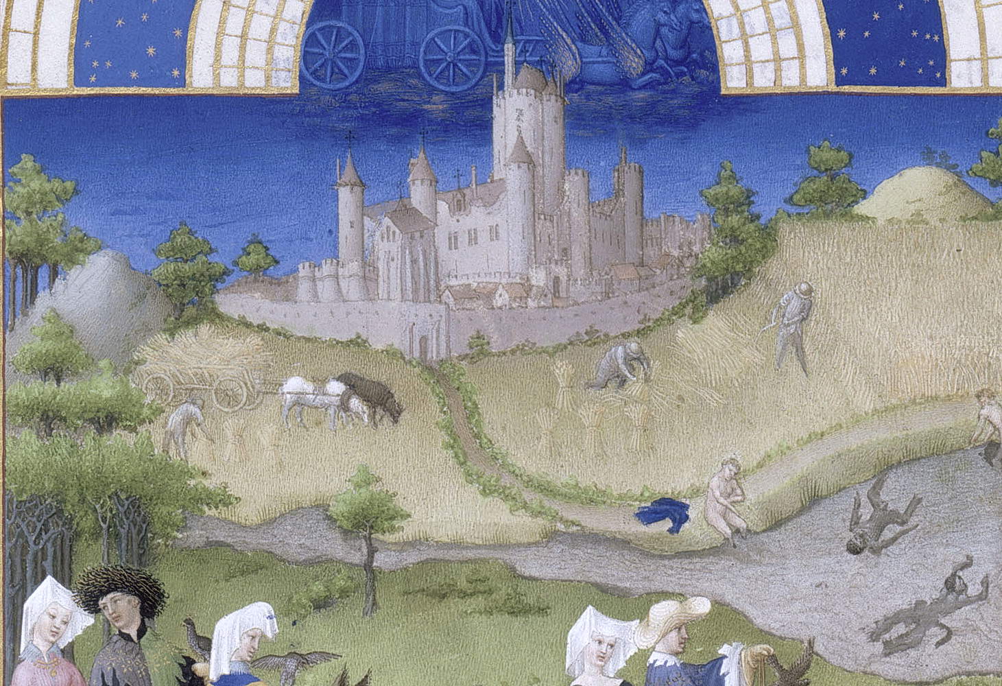 Le donjon d'Etampes a aussi la particularité rare de figurer dans l'ouvrage renommé du temps ' Les très riches heures du Duc de Berry'