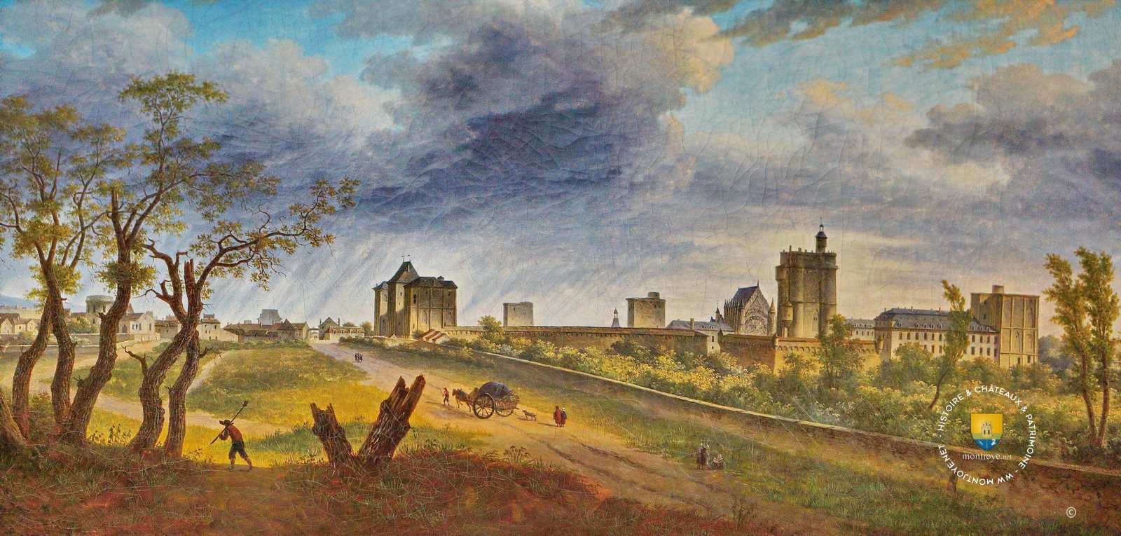 Le château de Vincennes en 1807, quelques années avant l'arrasement des tours.