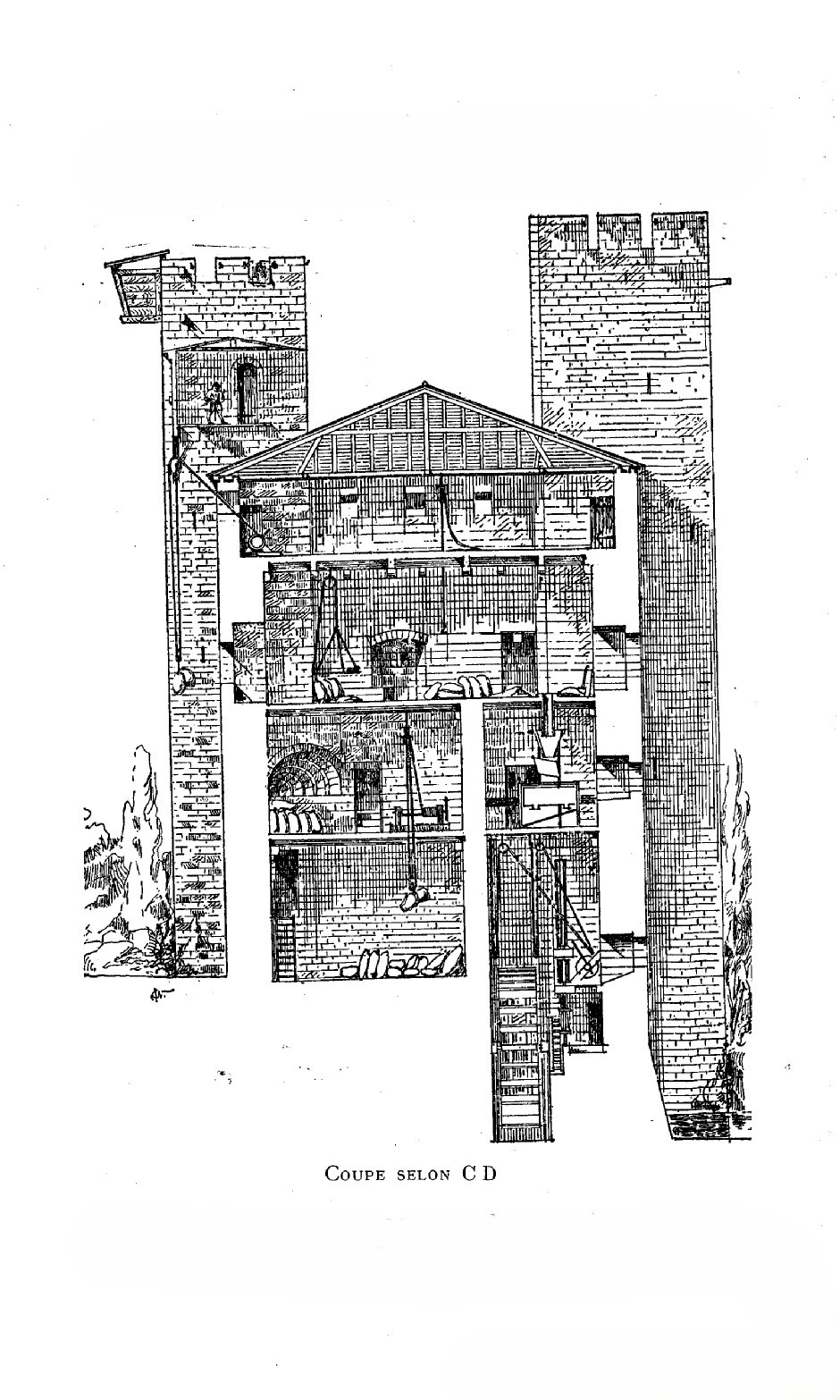 Moulin de Barbaste Philippe Lauzun plan de coupe detail 1