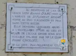 Eglise Plaque Jeanne Darc Saumur  Eglise Plaque Jeanne Darc Saumur