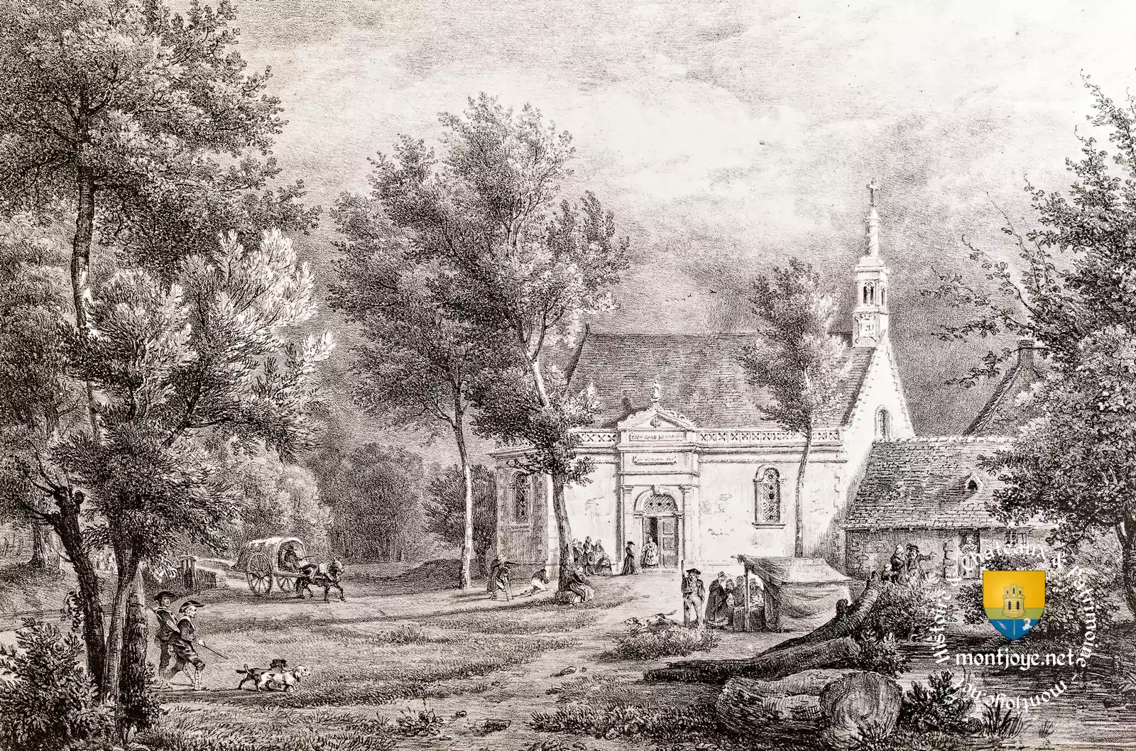 gravure 1828 de Notre Dame de la Faigne