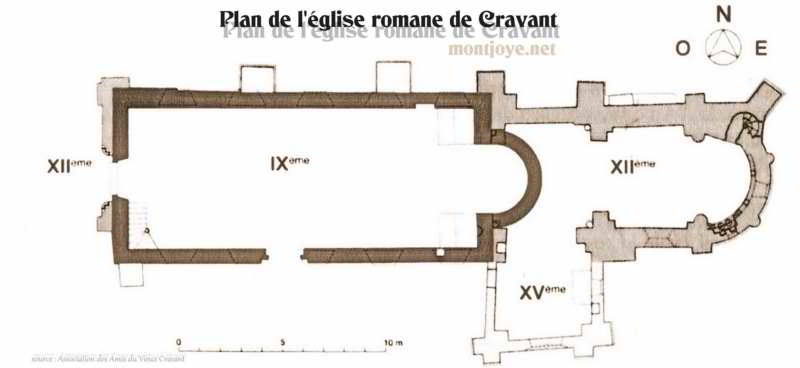 plan vieux cravant eglise romane