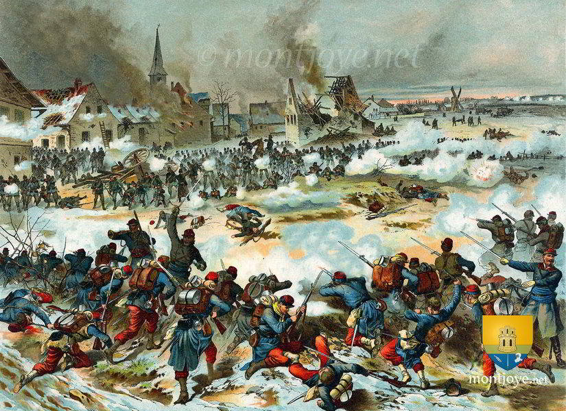 Gravure allemande de la Bataille de Bapaume du 3 Janvier 1871