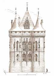 Tour Maubergeon selon une étude de Viollet le Duc Tour Maubergeon Viollet Le Duc