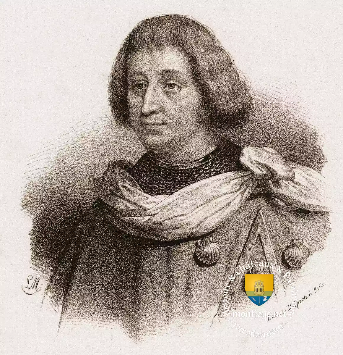 Philippe de Commynes Portrait Gravure XIXe
