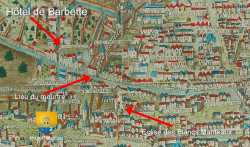 Assassinat du duc d'Orléans, Paris, plan 1512-1532 Paris Plan XVIe Assassinat Louis Orleans