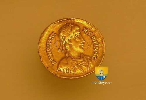 Soldius d&#039;Honorius, ville de Sala, frappé entre 395 et 400, atelier de Milan, pièce en Or