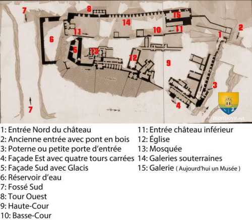 Plan du Château de Kerak en Jordanie - Kerak Plan Jordan -Al-Karak
الكرك