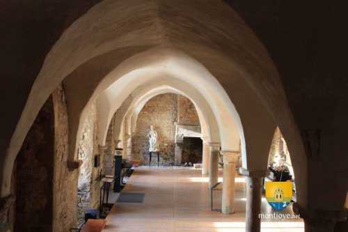 Salle de l&#039;abbaye avec ses colonnes et ses culots.