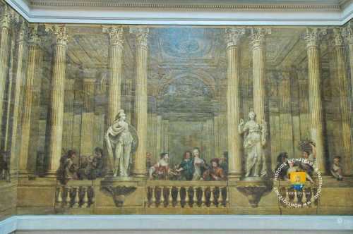 peinture murales du grand escalier - peinture murales, réalisées en 1748 par les Brunetti, proviennent le l&#039;ancien hôtel de Luynes sis boulevard Saint-Germain.
